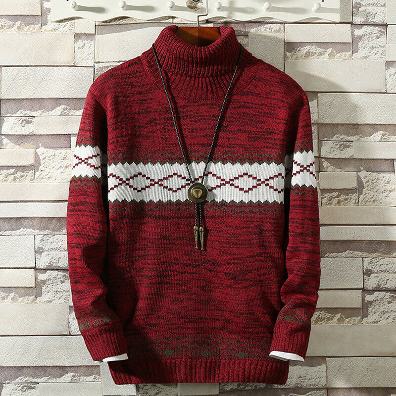 가을/겨울 남성용 스웨터, 터틀넥 스웨터, 긴팔 셔츠, 남성 점퍼 패션, 캐주얼 스웨터