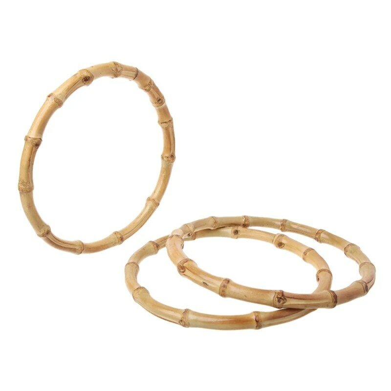 L41B 1 x Round Bamboo Bag Handle for Handcrafted Handbag DIY Bags Accessories