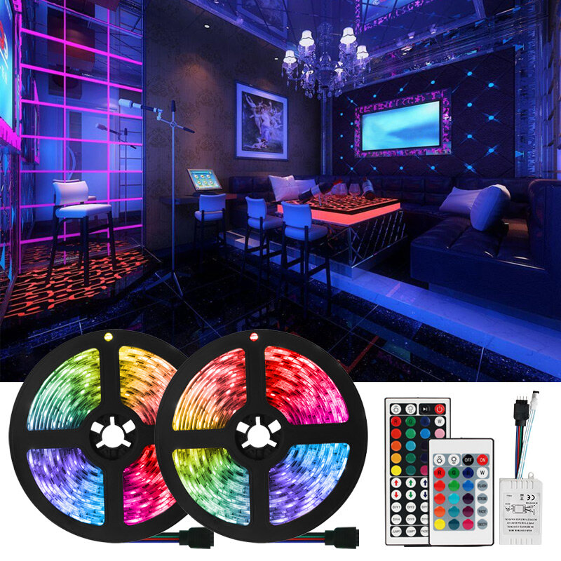 Luci di striscia principali RGB di ue 12V Luces LED DC 5050 SMD2835 luce impermeabile flessibile del telecomando del diodo del nastro per la stanza
