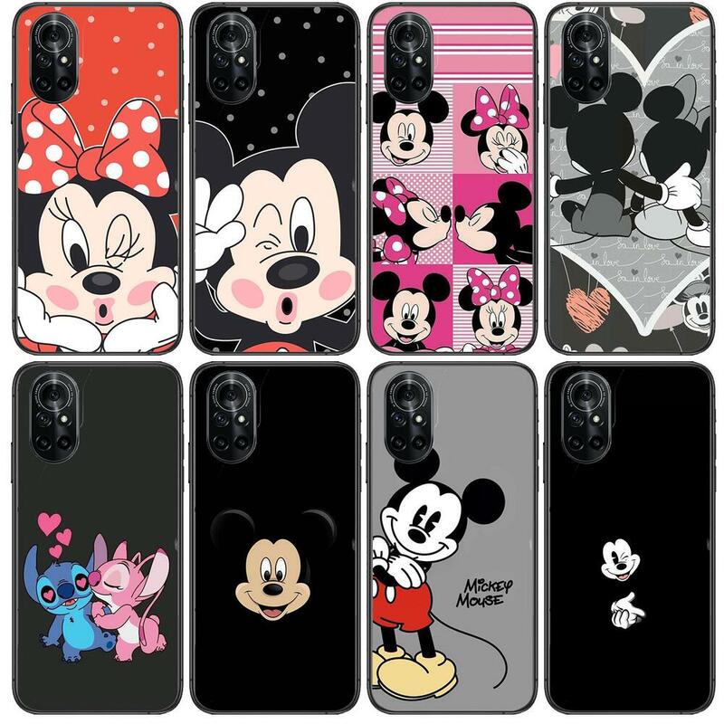 Coque de téléphone avec motif de dessin animé disney, étui transparent avec couture Mickey Mouse pour Huawei Honor 20 10 9 8A 7 5T X Pro Lite 5G