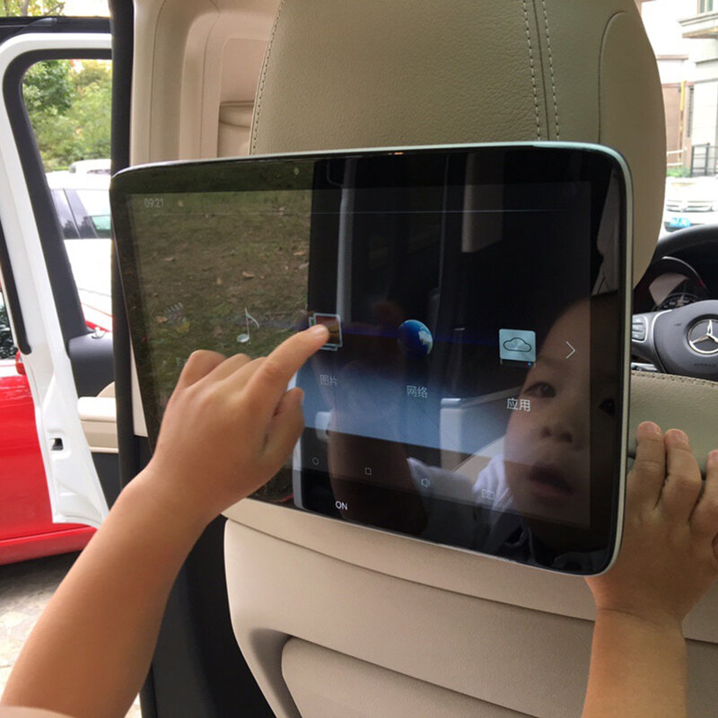 Plug And Play di Installazione Auto Schermi TV Android 9.0 Poggiatesta Monitor Per Mercedes Benz Sedile Posteriore Sistema di Intrattenimento 2PCS