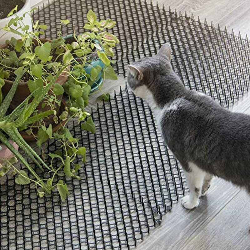 10 pces 13cm x 49cm jardim espiga tira dig stop gato repelente dissuasor esteira pico portátil anti-gato cão jardim ao ar livre suprimentos