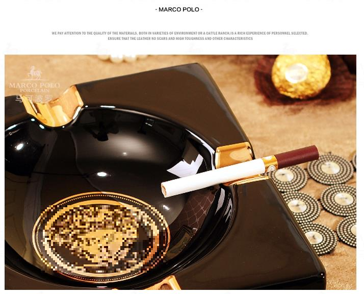 Luxury Large Size Ashtrays Gadgets Vintage Style Square Quality Ceramic Cigar Ashtray