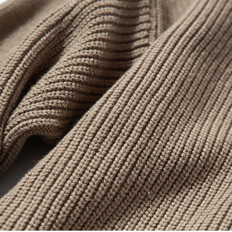 Suéter tricô masculino, pulôver casual com capuz, tricô de cor sólida, plus size, outono e inverno