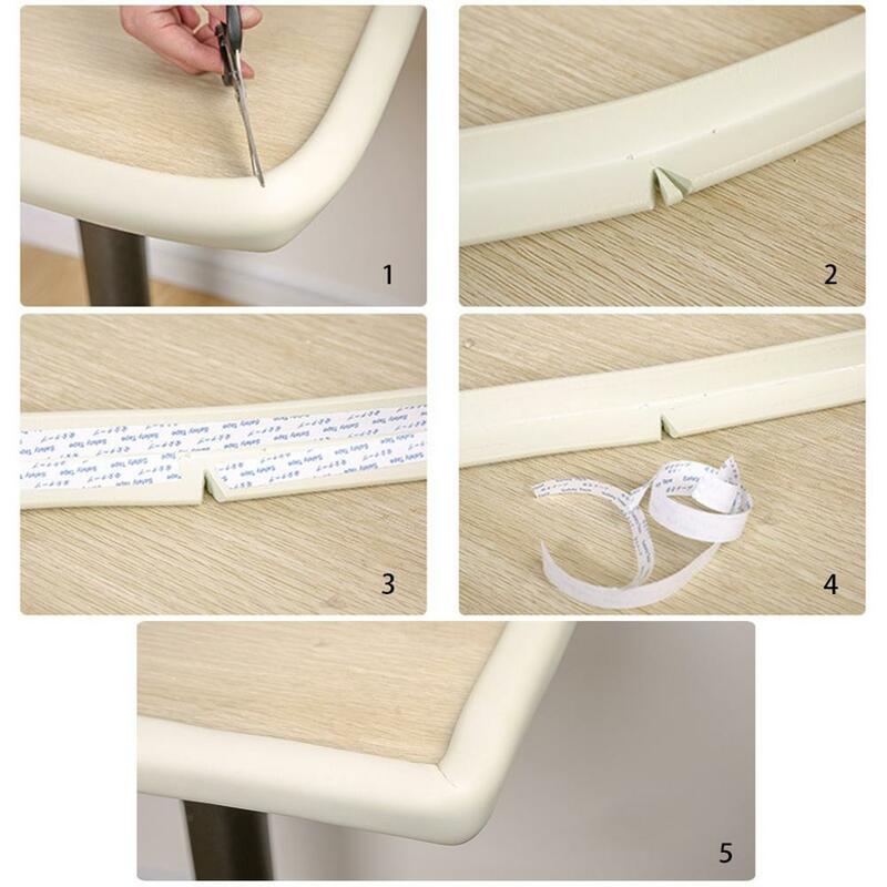 Protector de escritorio de esquina de seguridad para bebé de 2m, protección de mesa de goma para niños, borde suave en forma de L