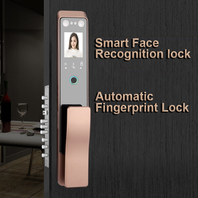 Inteligentne rozpoznawanie twarzy na podczerwień 3D wbudowany akumulator litowy wielokrotnego ładowania automatyczna kontrola wycięcie w kształcie dłoni blokada dla domu