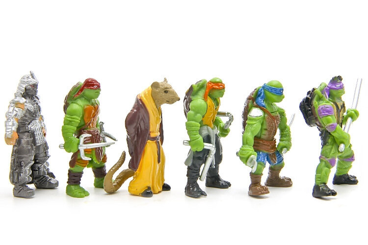 6 개/가방 사랑스러운 미니 거북이 액션 피규어 만화 장난감 애니메이션 인형 장난감