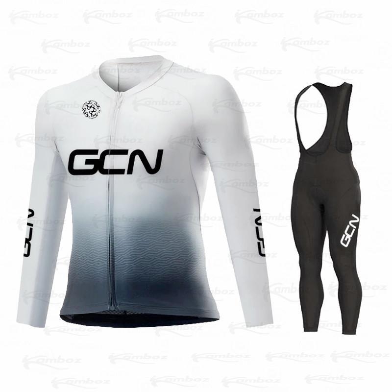 2021 New Yellow GCN Team Autumn Long Sleeve Cycling Jersey Set Ropa Ciclismo Men New Bicycle Clothing MTB Bike Jersey Uniform