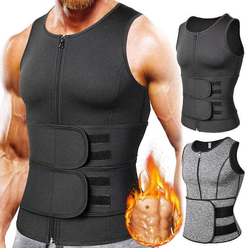 Uomo Body Shaper vita Trainer Vest camicia dimagrante Sauna Sweat Vest Compression Undershirt Shapewear Fat Burner Workout canotte