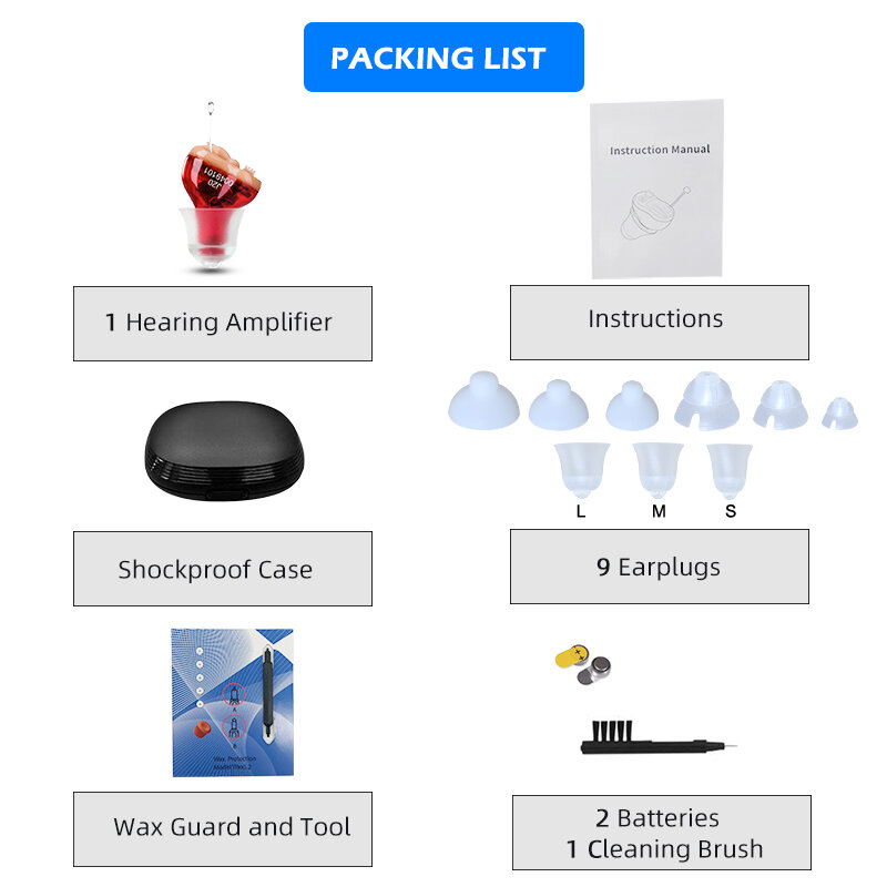 Hearing Aids Audifonos for Deafness/Elderly Adjustable J20 Micro Wireless Mini Size Invisible Ear Sound Amplifier Drop Shipping