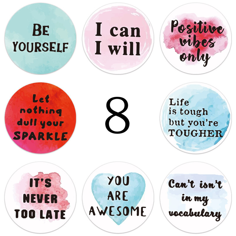 500 Buah Stiker Hadiah Warna-warni Stiker Motivasi Dorongan untuk Anak-anak Alat Tulis Pasokan Guru Siswa Lucu