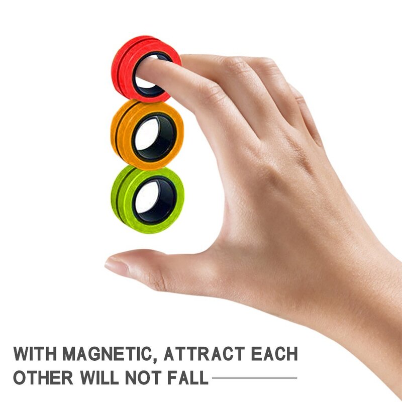 Bracelet magnétique avec anneau de décompression, anneau rotatif, jouet de décompression pour enfants et adultes, nouveauté 2020