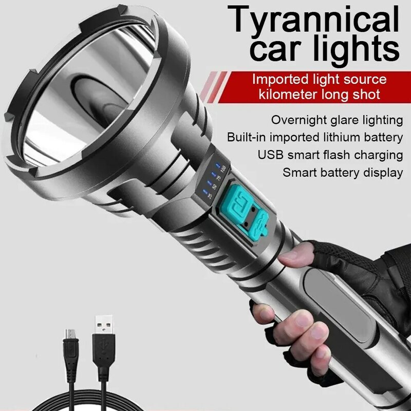 SEASENXI – lampe de poche XHP50 à LED Super puissante, torche Rechargeable par USB, imperméable, lanterne Ultra lumineuse pour le Camping, le cyclisme