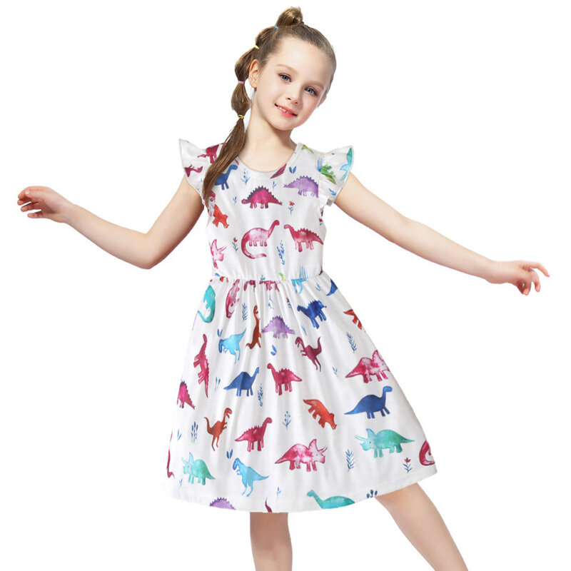 Abiti da ragazza Lovely Hot Kid Girls Jean Denim Bow Flower Ruffled Dress Sundress Clothing Costume