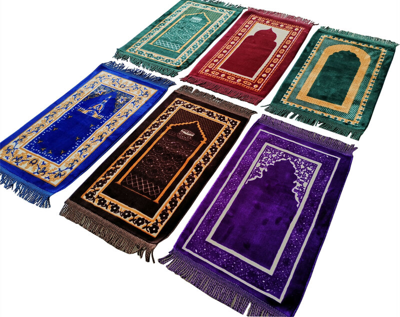 Tapete de oração das crianças tapete de oração islâmico janamaz muslim salah namaz sajadah 35 × 60cm