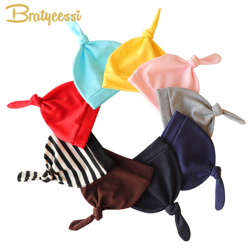 14 warna Topi Bayi untuk Anak Perempuan Anak Laki-laki Katun Bayi Beanie Baru Lahir Topi Warna Solid Topi Bayi Bayi Balita Topi 1PC