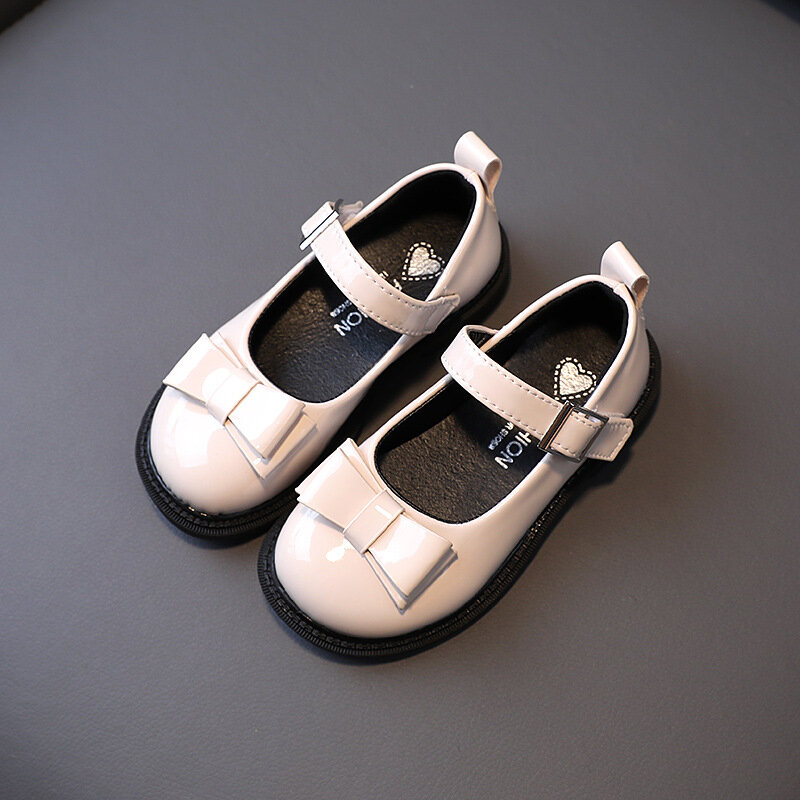 男の子と女の子のための革の靴,蝶ネクタイ付きのエレガントな靴,無地,新しいコレクション2022
