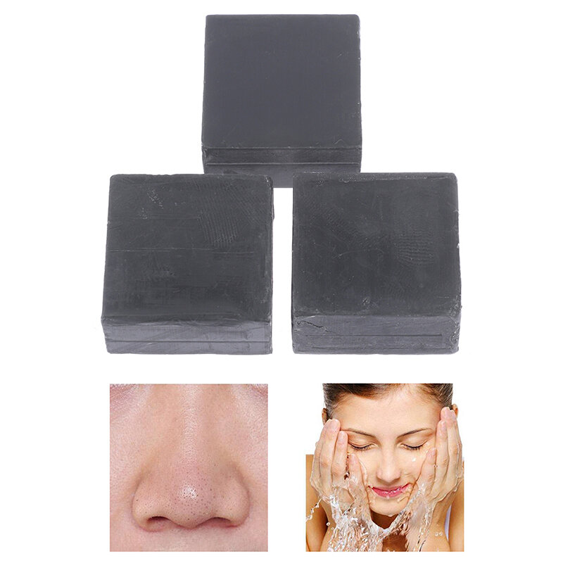 100g sapone di carbone di bambù fatto a mano pulizia profonda del viso sbiancamento della pelle rimozione di punti neri controllo dell'olio trattamento dell'acne riduzione dei pori