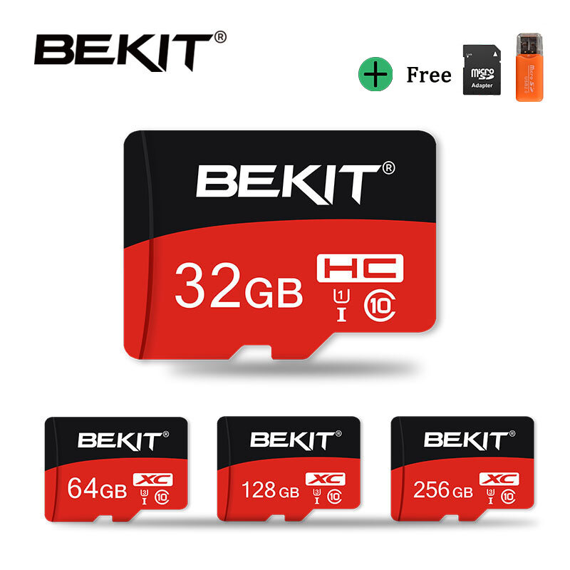 Bekit بطاقة الذاكرة 4 جيجابايت 8 جيجابايت 16 جيجابايت 32 جيجابايت مايكرو SD فئة 10 TF/SD بطاقة مايكرو SD 64 جيجابايت 128 جيجابايت 256 جيجابايت UHS-1 UHS-3 صغيرة TF بطاقة فلاش بطاقة