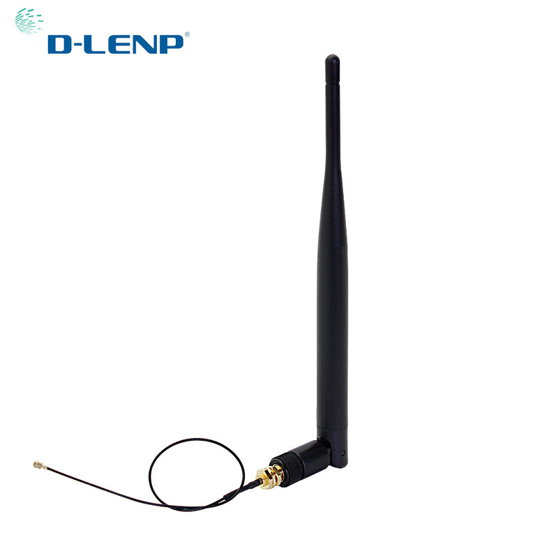 Antenne WiFi 2.4GHz 5dBi aérienne, connecteur mâle RP-SMA, 2.4g, routeur + câble en queue de cochon PCI U.FL IPX vers SMA mâle, 20cm