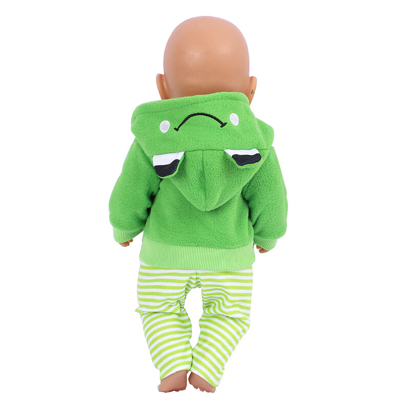 2021 noworodki dla niemowląt Fit 18 cali 43cm akcesoria dla lalki ubranka pluszowe żaba syjamska Panda sowa ubrania na prezent urodzinowy dla dziecka