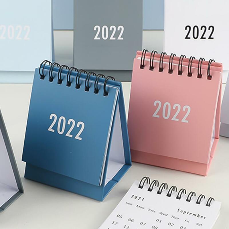 2022ปฏิทินมินิเดสก์ท็อปปฏิทินตกแต่งยืนพลิกปฏิทินรายเดือน Academic Daily ปฏิทิน Calendario Календарь 2022
