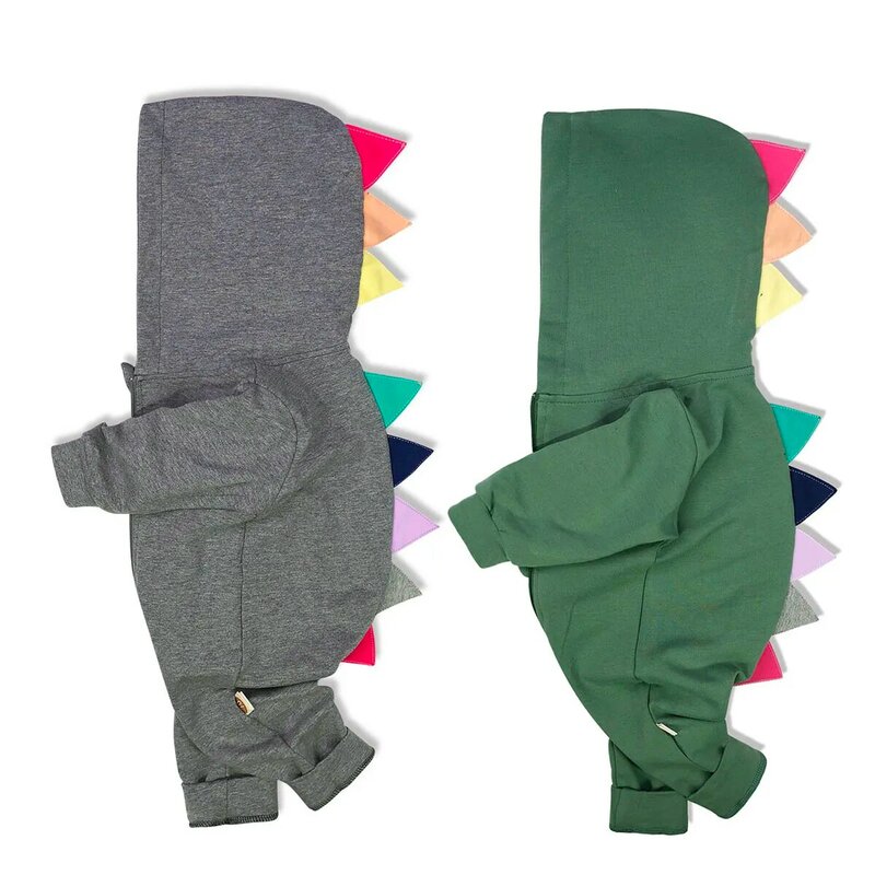 ModaIOO Baby Dinosaurier Strampler, Overalls Hoodie Zip Outfit, Ein Stück Playwears für Kleinkind Mädchen Jungen