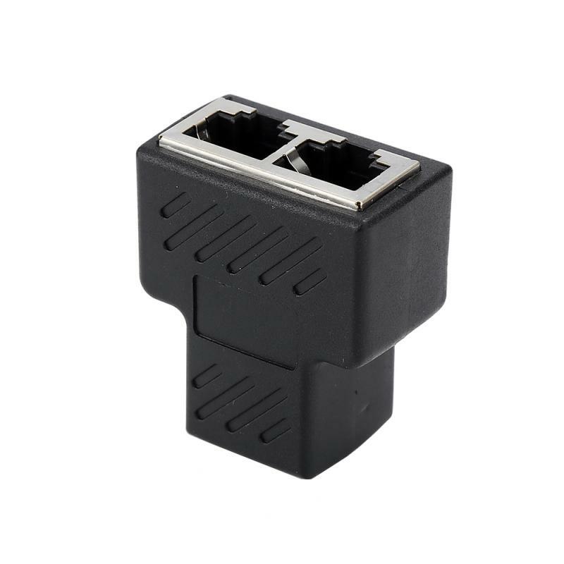 1 To 2 Ways RJ45 Connector Adapter Ethernet LAN Network Splitter Double Adapter Plug Ports Coupler Connector Extender Adapter