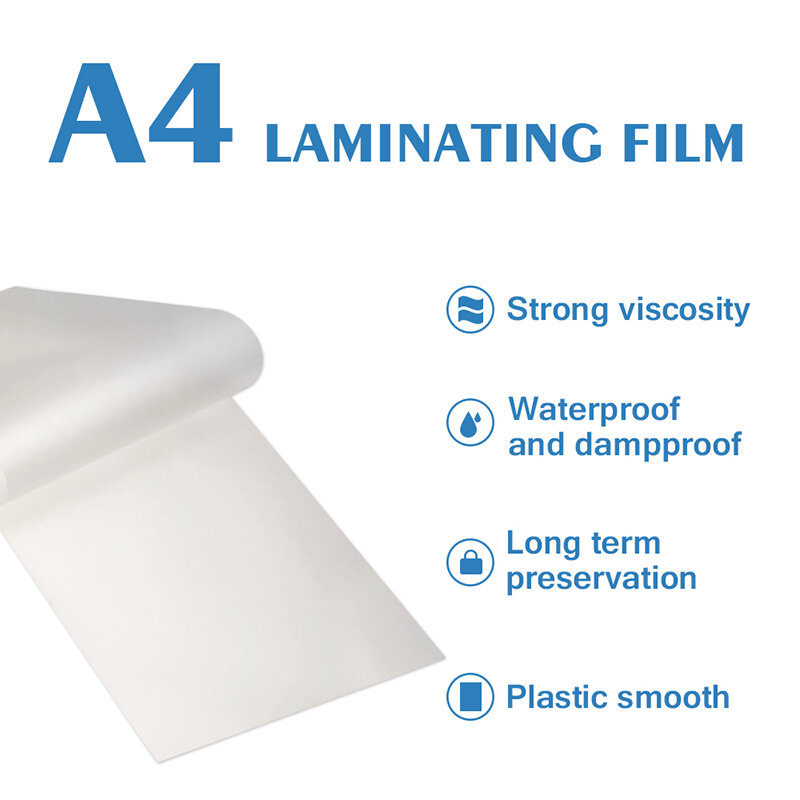 2020 A4 50mic ความร้อนแผ่นเคลือบพลาสติกใส Laminator แผ่นป้องกันกระดาษไฟล์ภาพการ์ด 10/50/100 PCS