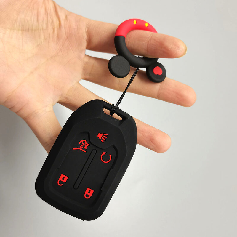 For Chevrolet Suburban Tahoe GMC Yukon Key FOB Remote Holder 6 Button Remote Silicone Rubber car key fob cover case protect