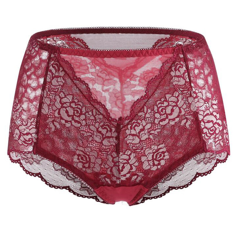 Underwear Womens Underpant Sexy Lingerie Lace Floral Embroidery Ultra Thin Mid Waist Panties Briefs