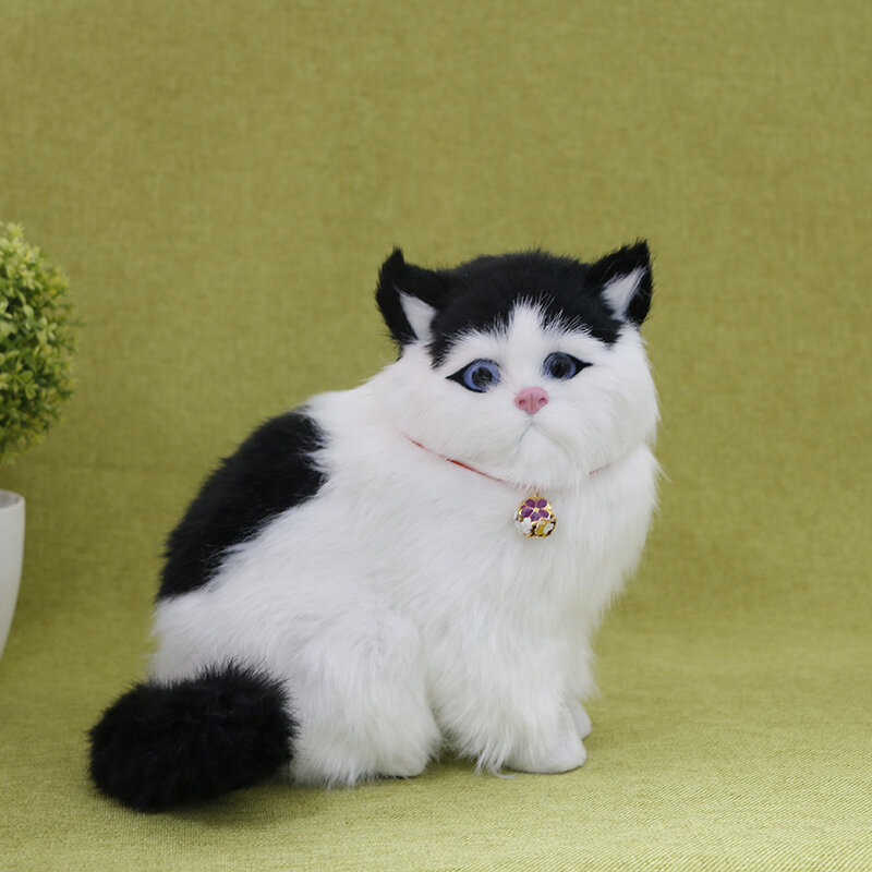 Simulation animal cat model cat doll kitten child animal plush toy cute home decoration jewelry birthday gift