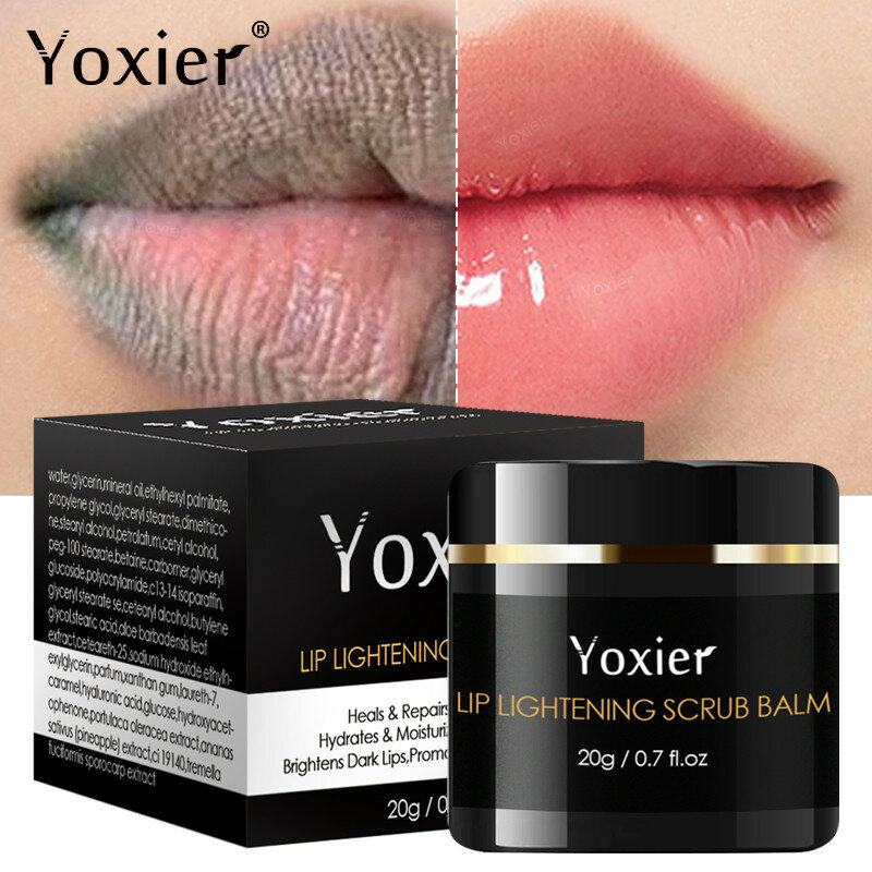 20g Yoxier Lip rozjaśniający peeling balsam usunąć nudne usta nawilżający kwas hialuronowy rozjaśnić czarne usta wybielanie Korea balsam