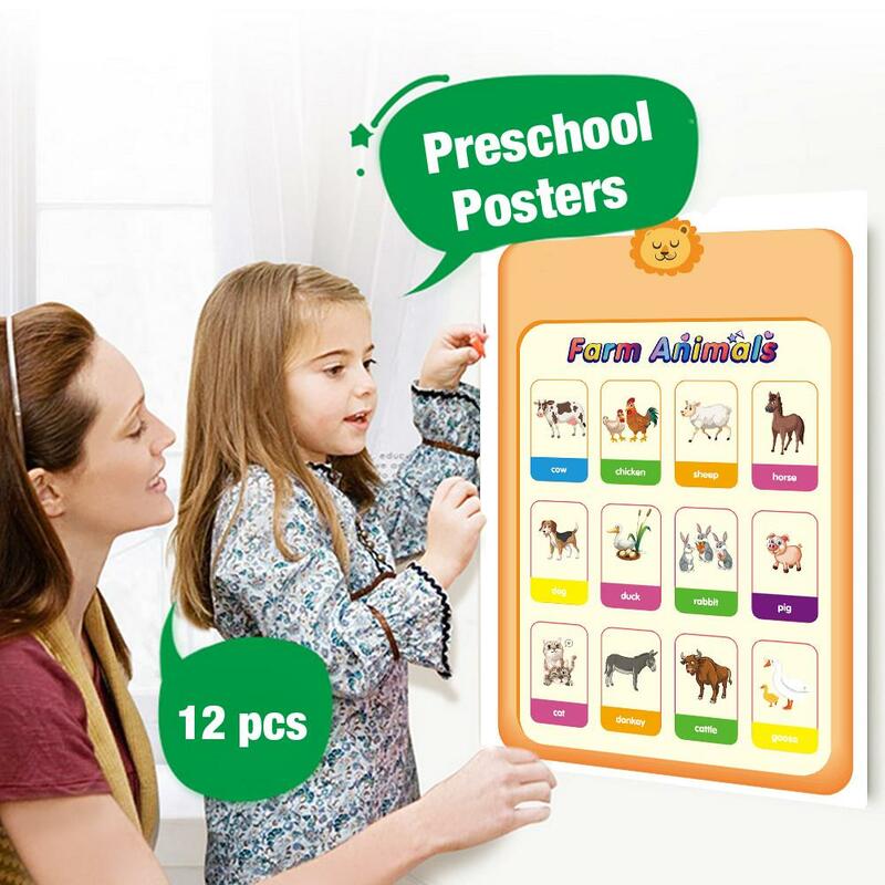Baru Pendidikan Prasekolah Poster dengan Lem Titik Dot untuk Balita Anak-anak Pembibitan TK Kelas untuk Kelas