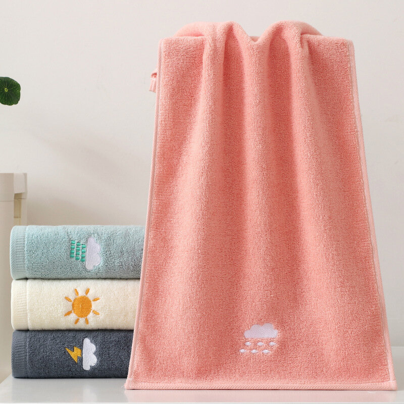Pure cotton towel 74*34cm net red weather face wash towel with embroidered characters cute soft absorbent couple towel
