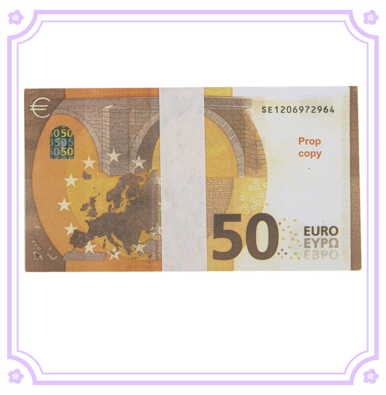100 Stks/Set Alat Peraga Sulap Bankbiljetten Alat Peraga Simulasi Euro Valuta Dekorasi Pesta Speelgoed Cincin Palsu Terlihat Nyata
