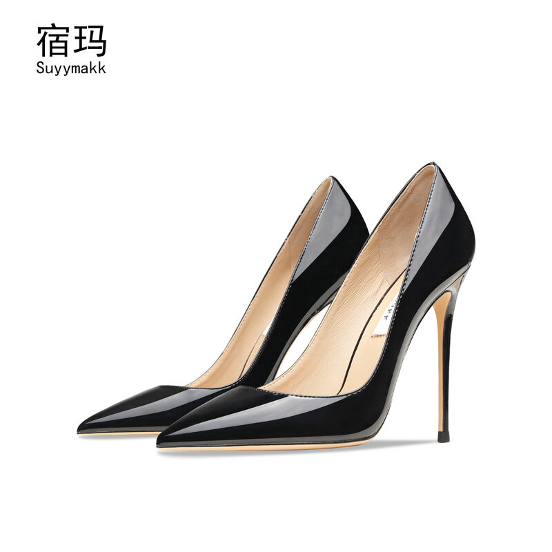 Genuine Leather Luxury Brand Red Classics Pumps Women's High Heels Shoes Pointed Toe Fashion Party Sexy Wedding Shoes 6/8/10cm