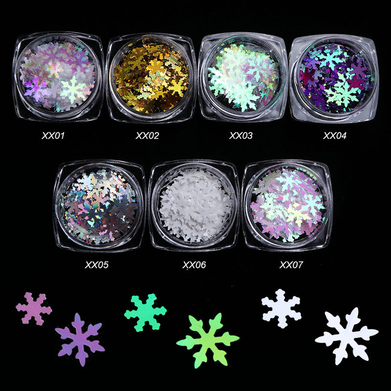 Fiocco di neve multicolore decorazione per Nail Art misto fai da te Nail Art paillettes natalizie paillettes gioielli 3D accessori per Nail Art