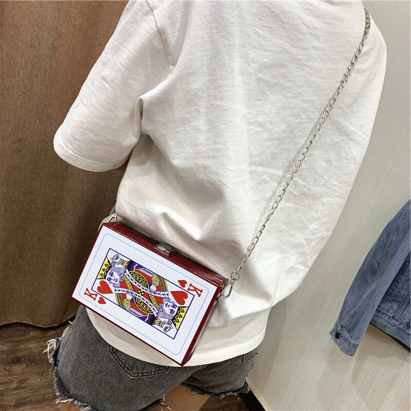 Mobile Kleine taschen für frauen 2020 trend Leder Crossbody-tasche Damen Mode Kette spielkarten neuheiten frauen schulter tasche