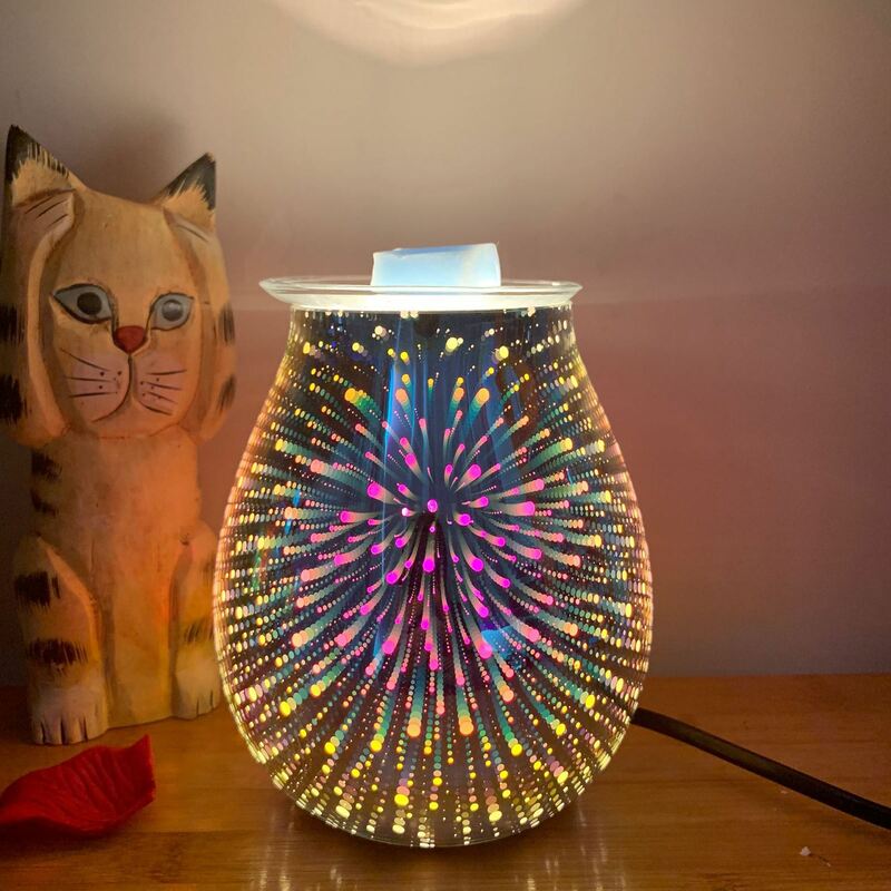 3d Glas Aromatherapie-lampe Kerze Wachs Heizung Schmelz Duft Wärmer Lampe Kleine Nachtlicht Startseite 3D Glas Aromatherapie Lampe