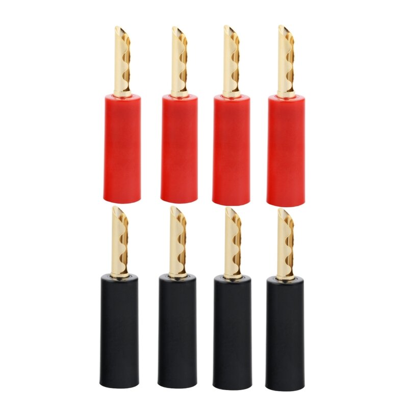 Black Red Speaker Banana Connector Gold Plated Audio Speaker Wire Cable Horn Speakers Banana Plug Adapter