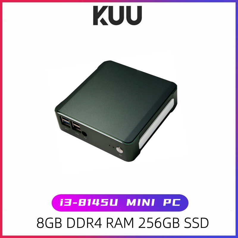 KUU MG01 미니 PC 인텔 코어 i3 8145U 8GB DDR4 RAM 256GB SSD 2.4G 5G 듀얼 뱅크 Wifi BT 4.2 기가비트 이더넷 카드 데스크탑 PC