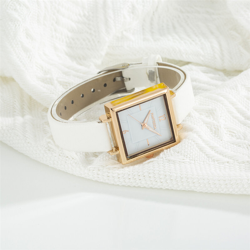 Simples relógios quadrados moda feminina casual vintage couro feminino relógio de quartzo retro senhoras relógios de pulso zegarek damski presente
