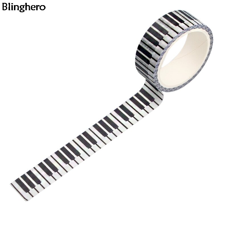 Blinghero пианино 15 мм X 5 м черно-белая васи лента рукоделие изоляционная лента наклейка клейкие ленты креативная ручка BH0139