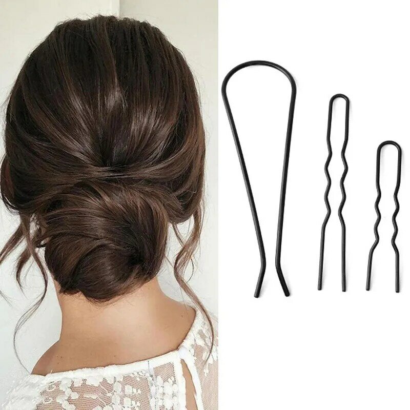 Pinzas simples para el cabello en forma de U, pasadores de Metal portátiles, soporte para el cabello, horquilla para niña, accesorios de peinado DIY