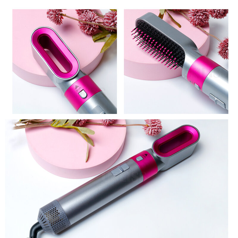 Secador de cabelo elétrico 5 em 1 secador de cabelo e alisamento escova mágica curling iron uma etapa secador de cabelo e volumizer escova de ar quente