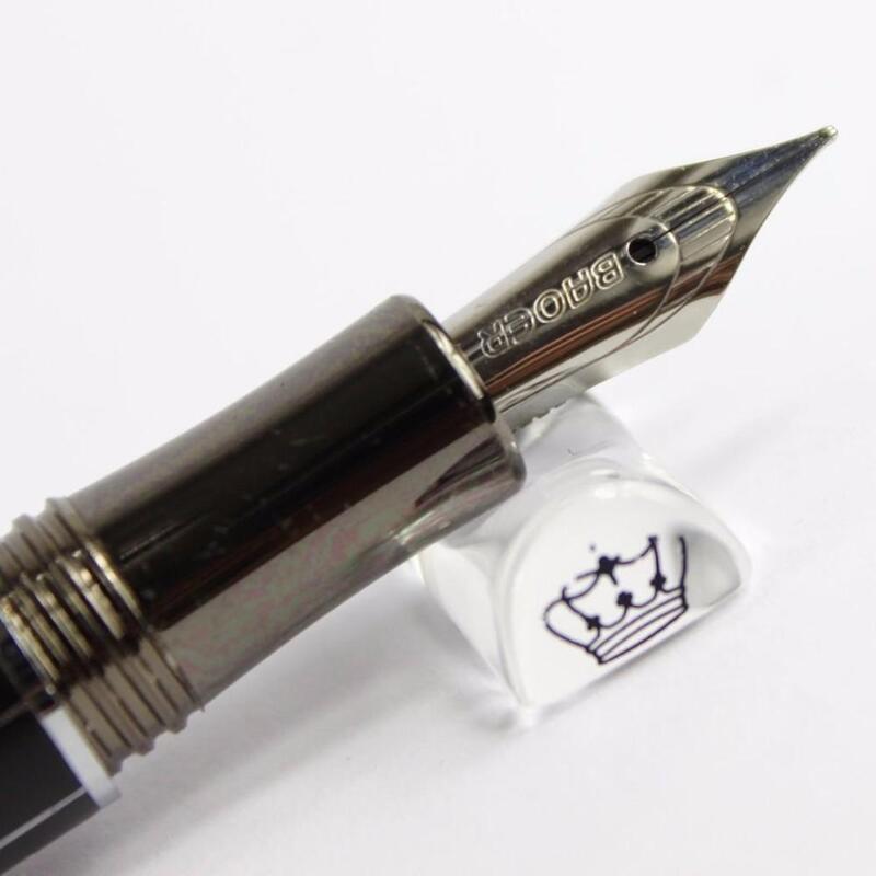 학교 펜 포인트 라운드 얇은 팁 우아한 Baoer 블랙 실버 크로스 라인 펜 79 만년필, 이리듐 펜촉 카트리지 변환기 리필