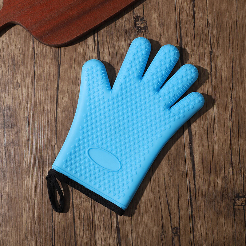 1PCS Silikon Handschuhe Mikrowelle Anti-verbrühungen Backen Handschuhe mit Baumwolle Silikon Ofen Nicht-slip und High-temperatur-Beständig