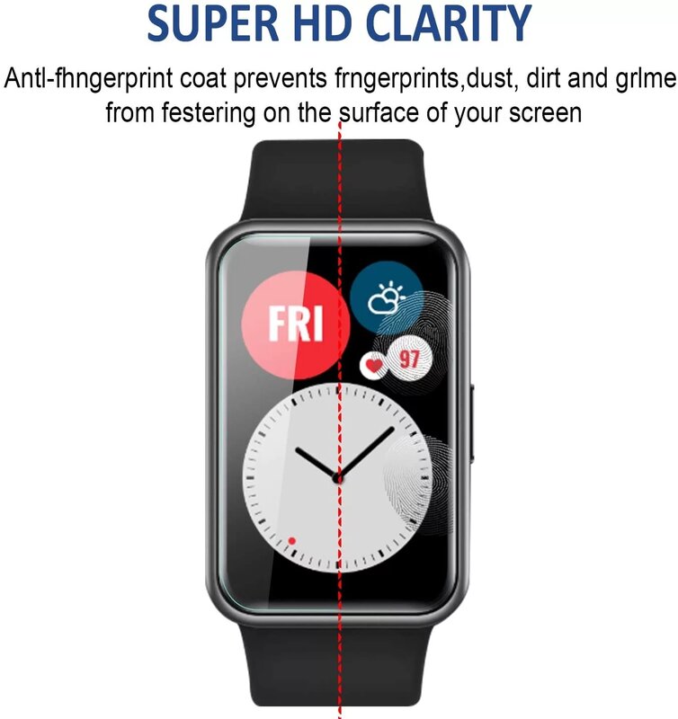 3/6/12 Pcs pellicola protettiva in idrogel trasparente morbida per Huawei Watch Fit Honor Watch ES Smartwatch pellicola protettiva per schermo a copertura totale