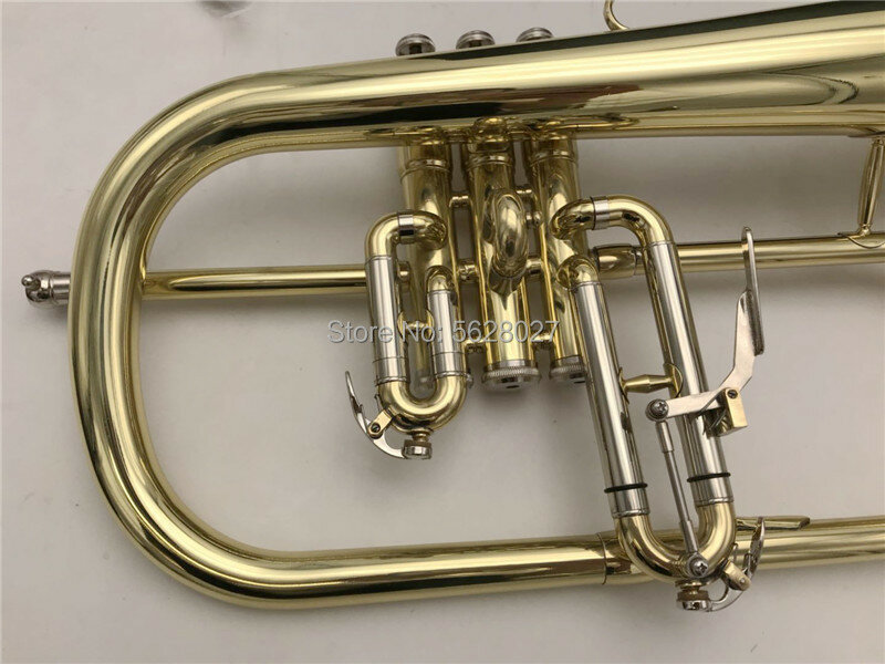 Bach brandnew profissional bach flugelhorn-950 laca de ouro com caso profissão flugelhorns bb sino de bronze amarelo